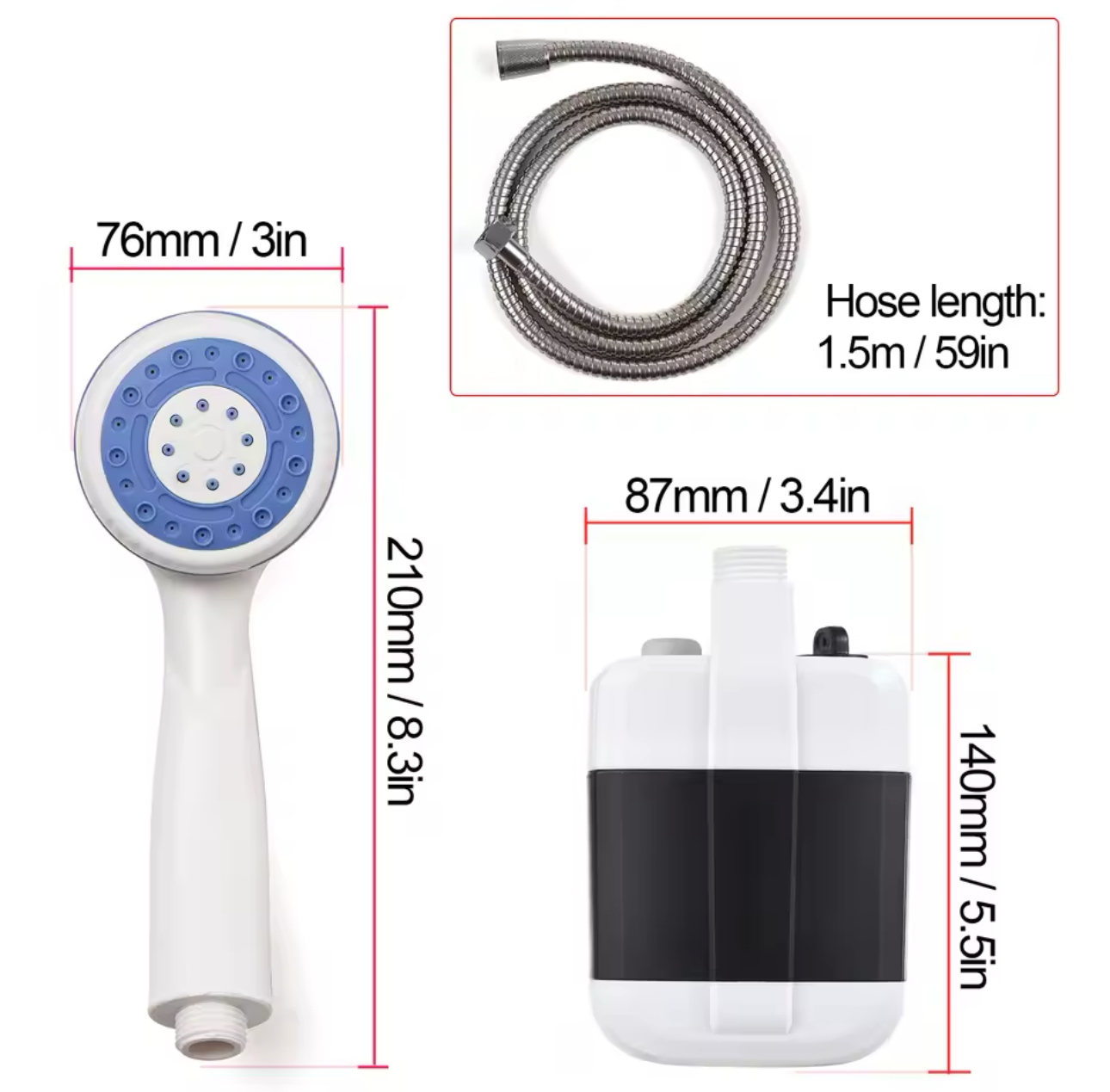 Miniatura 3 de DUCHA PORTÁTIL ELÉCTRICA RECARGABLE